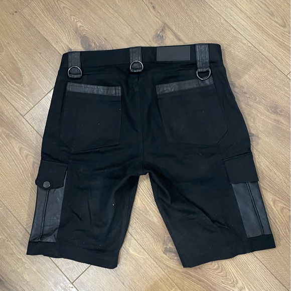 LIP SERVICE Y2K Goth Black Bondage Men’s Shorts Cargo Black Denim EUC - Picture 3 of 5